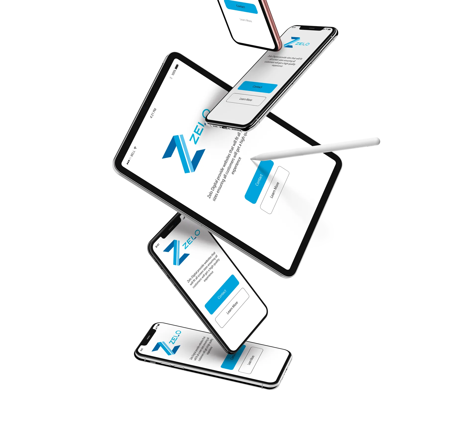 Zelo Digital mockups across desktop, tablet and mobile